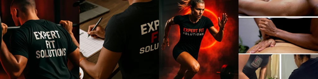 Bannière coaching sportif et massage sportif Expert Fit Solutions – entraînement, nutrition, récupération et transformation physique à La Réunion
